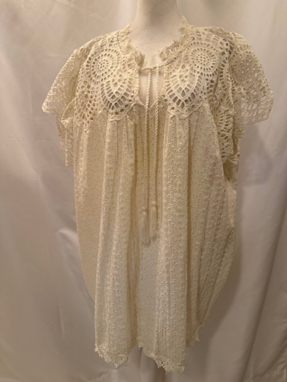 NWOT JENNIFER & GRACE Beige Color (100% Cotton) Top - 3x